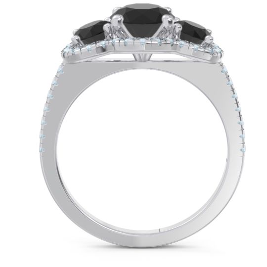 Halo Three Stone Attika Ring