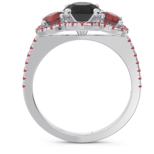 Halo Three Stone Attika Ring