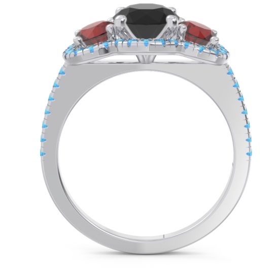 Halo Three Stone Attika Ring