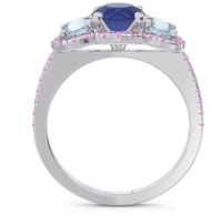 Halo Three Stone Attika Ring