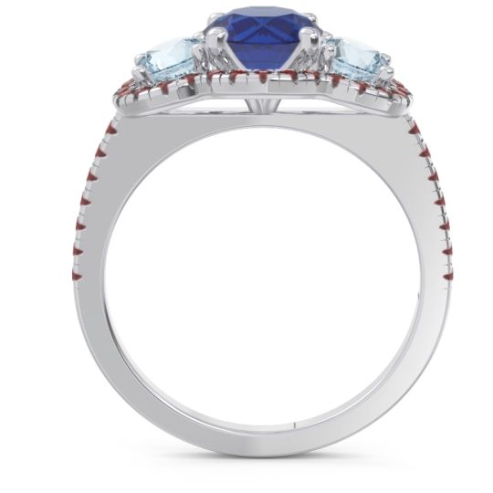 Halo Three Stone Attika Ring