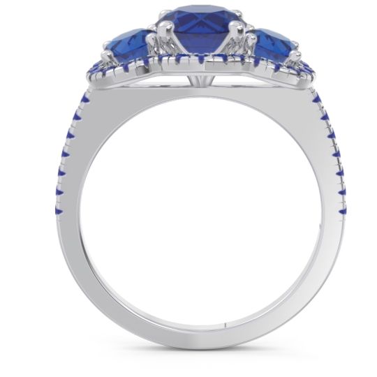 Halo Three Stone Attika Ring