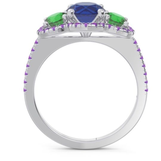 Halo Three Stone Attika Ring