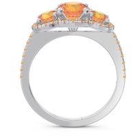 Halo Three Stone Attika Ring