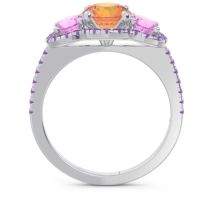 Halo Three Stone Attika Ring