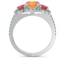 Halo Three Stone Attika Ring