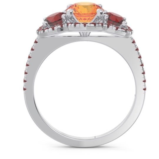 Halo Three Stone Attika Ring