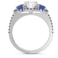Halo Three Stone Attika Ring