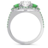 Halo Three Stone Attika Ring