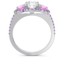 Halo Three Stone Attika Ring