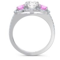 Halo Three Stone Attika Ring