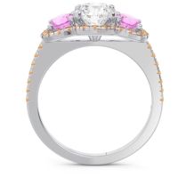 Halo Three Stone Attika Ring