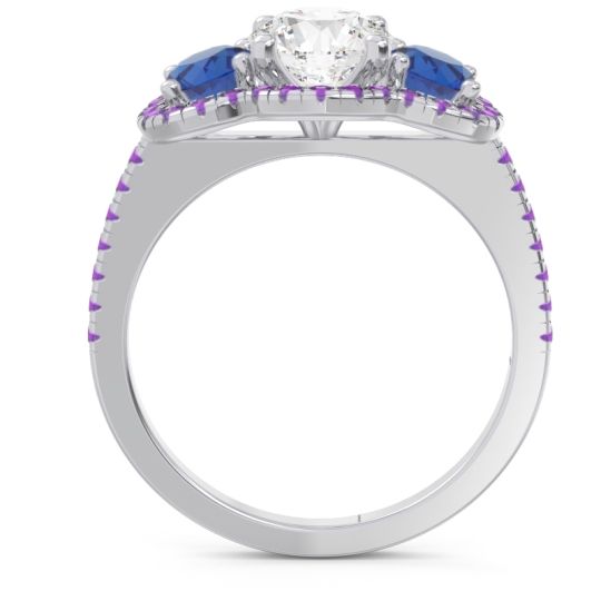 Halo Three Stone Attika Ring