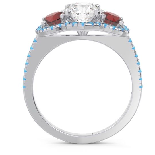 Halo Three Stone Attika Ring