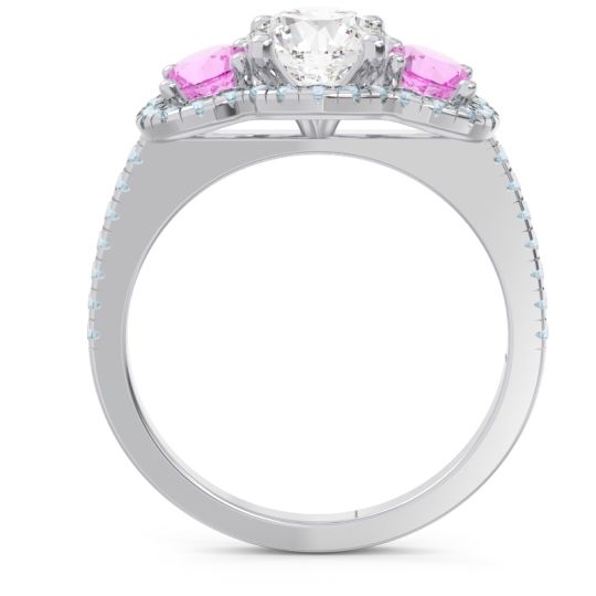 Halo Three Stone Attika Ring