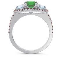 Halo Three Stone Attika Ring