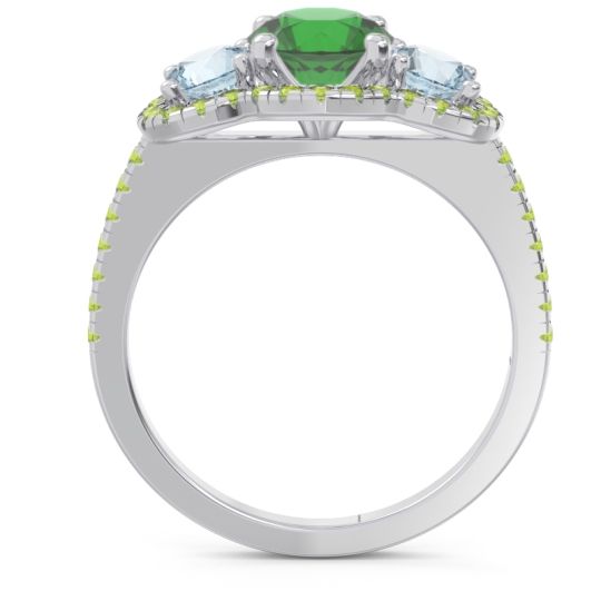 Halo Three Stone Attika Ring