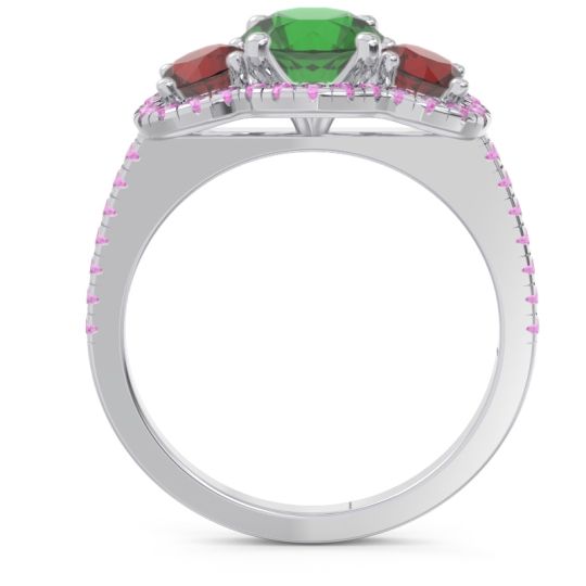 Halo Three Stone Attika Ring