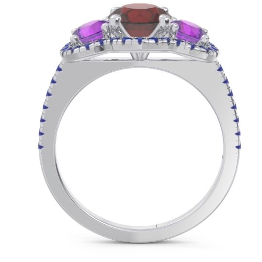 Halo Three Stone Attika Ring