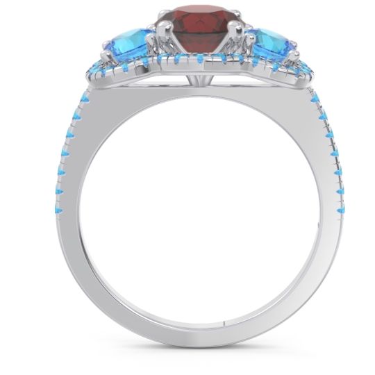 Halo Three Stone Attika Ring