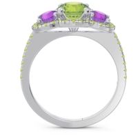 Halo Three Stone Attika Ring