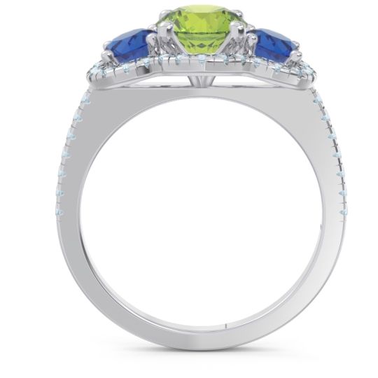 Halo Three Stone Attika Ring
