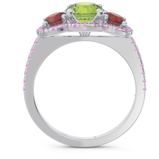 Halo Three Stone Attika Ring