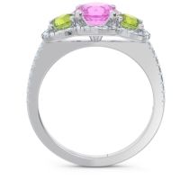 Halo Three Stone Attika Ring