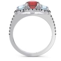 Halo Three Stone Attika Ring
