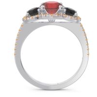 Halo Three Stone Attika Ring