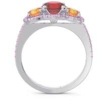 Halo Three Stone Attika Ring