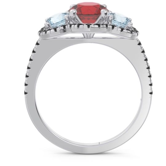 Halo Three Stone Attika Ring