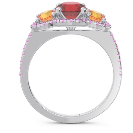 Halo Three Stone Attika Ring