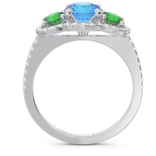 Halo Three Stone Attika Ring