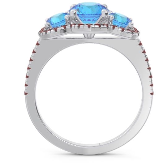 Halo Three Stone Attika Ring