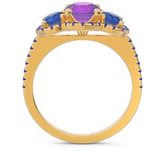 Halo Three Stone Attika Ring