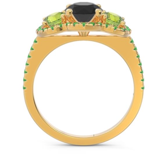 Halo Three Stone Attika Ring