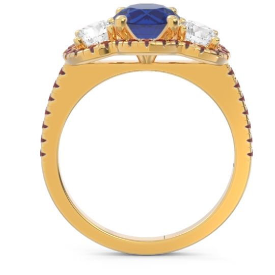 Halo Three Stone Attika Ring