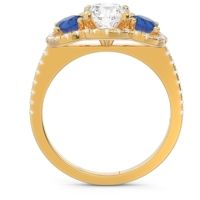 Halo Three Stone Attika Ring