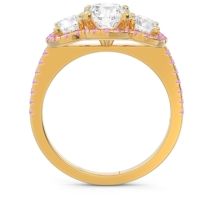 Halo Three Stone Attika Ring