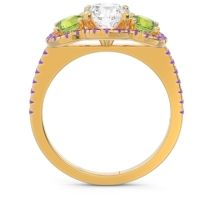 Halo Three Stone Attika Ring