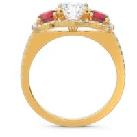 Halo Three Stone Attika Ring