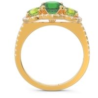 Halo Three Stone Attika Ring