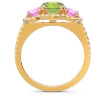 Halo Three Stone Attika Ring