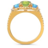 Halo Three Stone Attika Ring