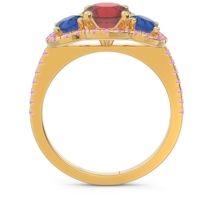 Halo Three Stone Attika Ring