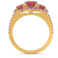 Halo Three Stone Attika Ring