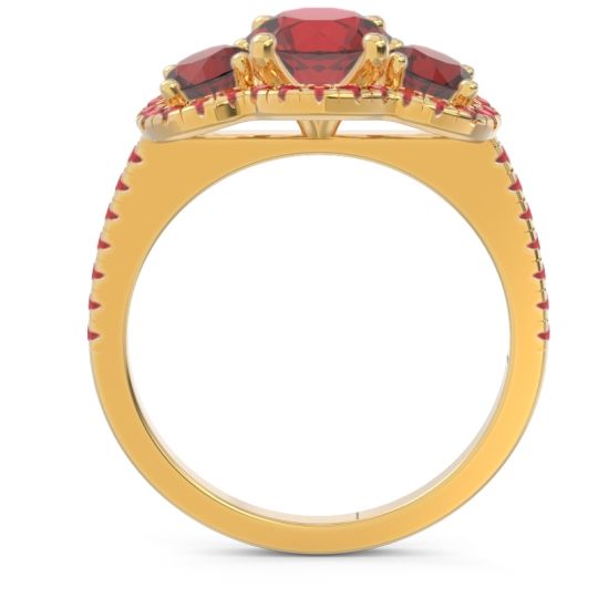 Halo Three Stone Attika Ring