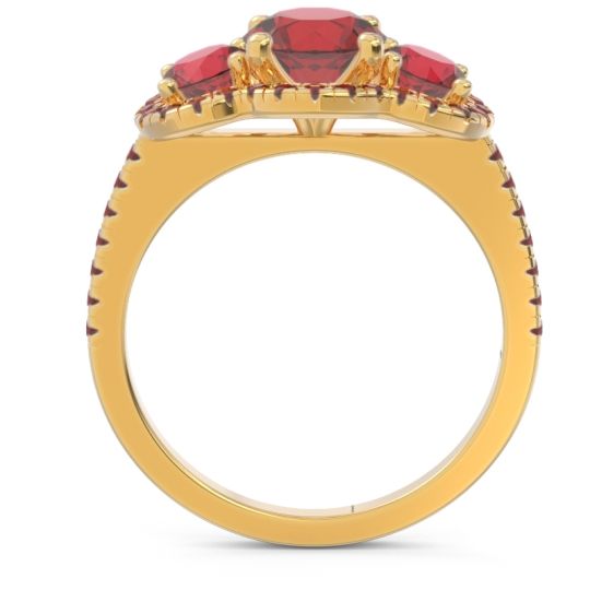 Halo Three Stone Attika Ring