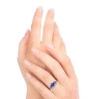 Halo Three Stone Attika Ring